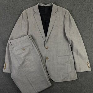 J.CREW Ludlow 2 Piece Suit 42R 36x32 Slim Fit Wool Solid Gray Tollegno Italy